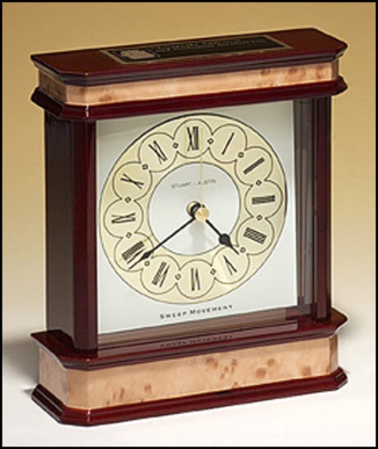 Mahogany Desk Clock (6 1/4"x7 3/4"x2 1/4")